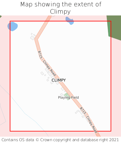 Map showing extent of Climpy as bounding box
