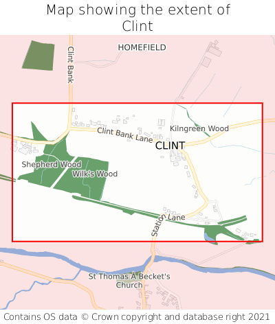 Map showing extent of Clint as bounding box