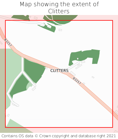Map showing extent of Clitters as bounding box