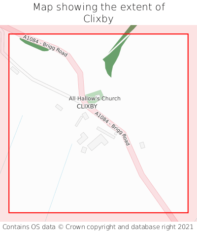 Map showing extent of Clixby as bounding box
