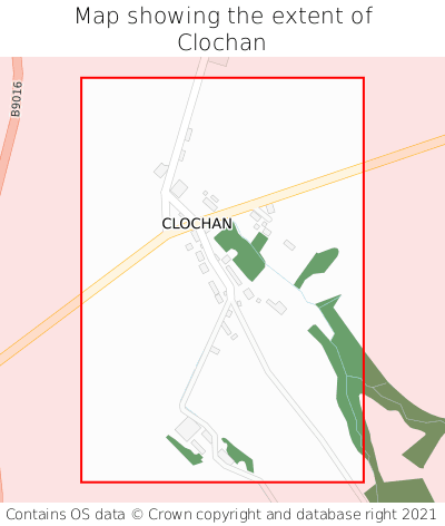 Map showing extent of Clochan as bounding box