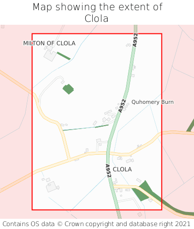 Map showing extent of Clola as bounding box
