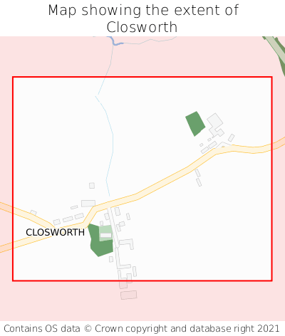 Map showing extent of Closworth as bounding box