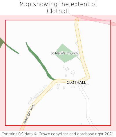 Map showing extent of Clothall as bounding box