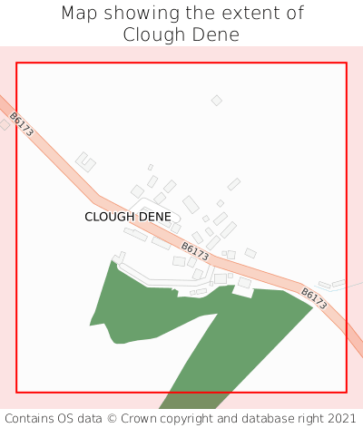 Map showing extent of Clough Dene as bounding box