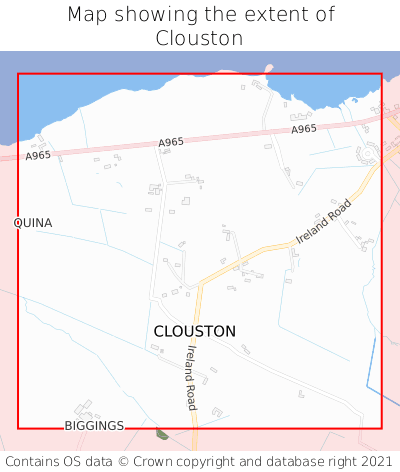 Map showing extent of Clouston as bounding box