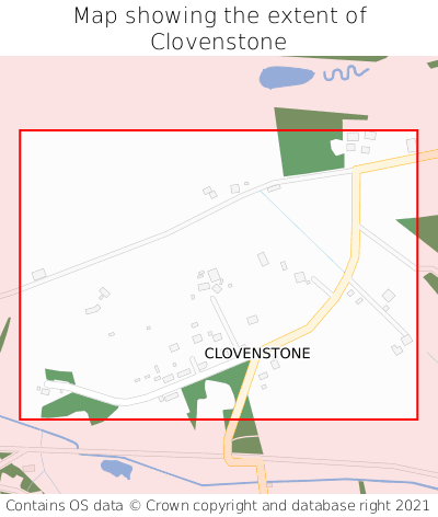 Map showing extent of Clovenstone as bounding box