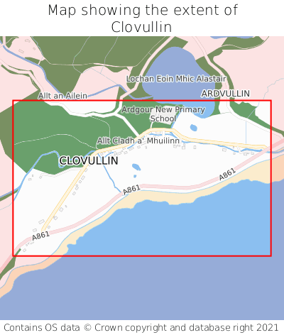 Map showing extent of Clovullin as bounding box