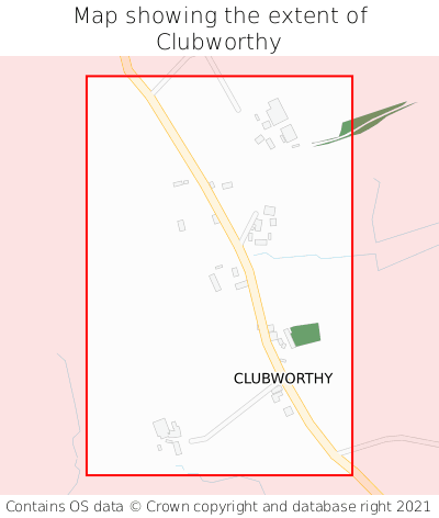 Map showing extent of Clubworthy as bounding box