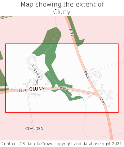 Map showing extent of Cluny as bounding box