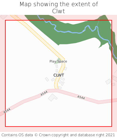 Map showing extent of Clwt as bounding box