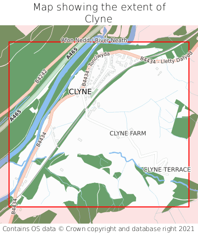 Map showing extent of Clyne as bounding box