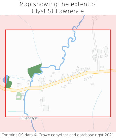 Map showing extent of Clyst St Lawrence as bounding box