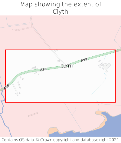 Map showing extent of Clyth as bounding box