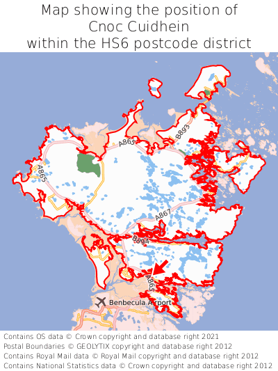 Map showing location of Cnoc Cuidhein within HS6