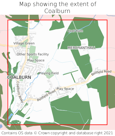 Map showing extent of Coalburn as bounding box