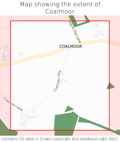 Map showing extent of Coalmoor as bounding box