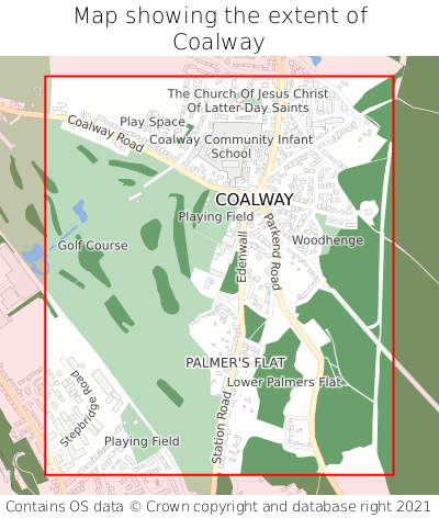 Map showing extent of Coalway as bounding box