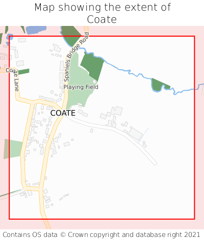 Map showing extent of Coate as bounding box
