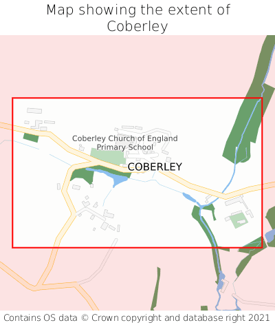 Map showing extent of Coberley as bounding box