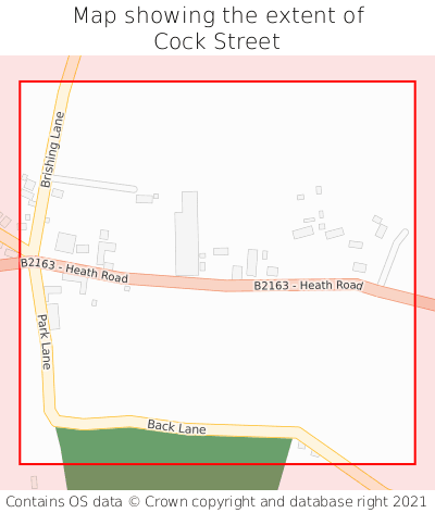 Map showing extent of Cock Street as bounding box