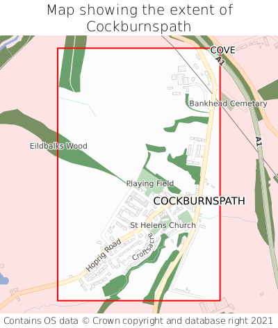 Map showing extent of Cockburnspath as bounding box