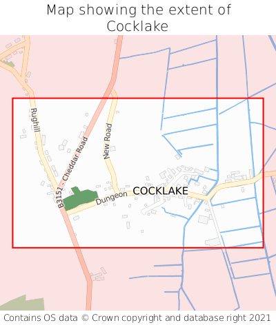 Map showing extent of Cocklake as bounding box