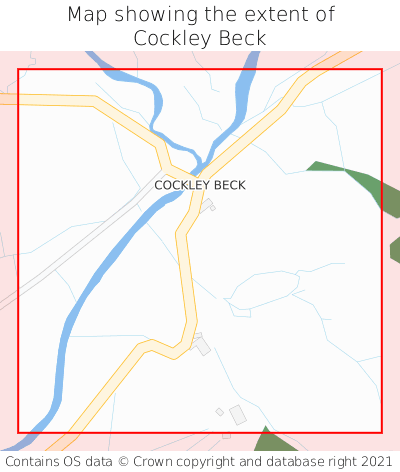 Map showing extent of Cockley Beck as bounding box