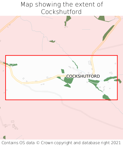 Map showing extent of Cockshutford as bounding box