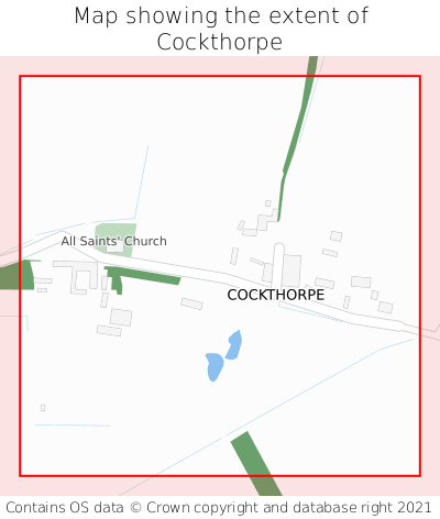 Map showing extent of Cockthorpe as bounding box