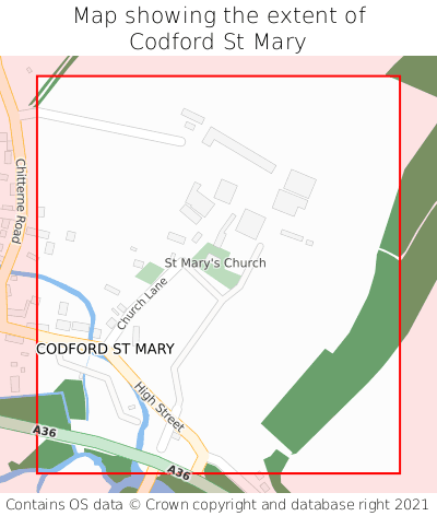 Map showing extent of Codford St Mary as bounding box