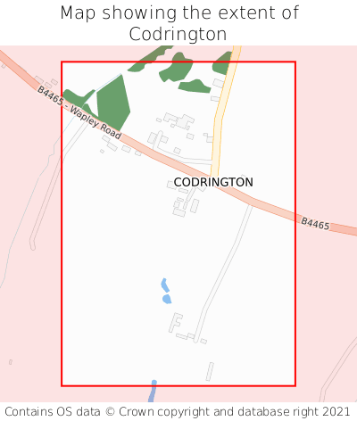 Map showing extent of Codrington as bounding box