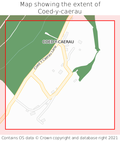 Map showing extent of Coed-y-caerau as bounding box
