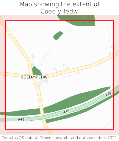 Map showing extent of Coed-y-fedw as bounding box