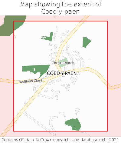 Map showing extent of Coed-y-paen as bounding box