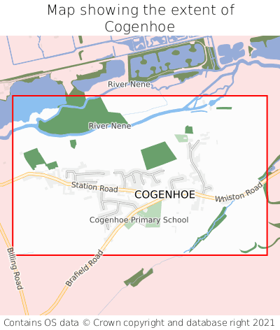 Map showing extent of Cogenhoe as bounding box