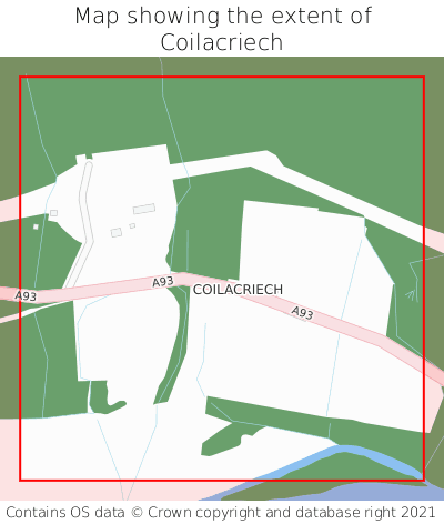 Map showing extent of Coilacriech as bounding box