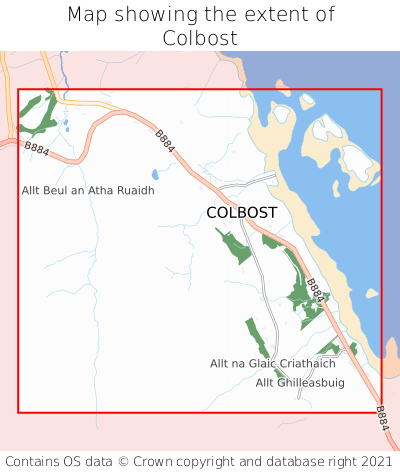 Map showing extent of Colbost as bounding box