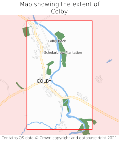 Map showing extent of Colby as bounding box