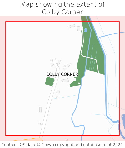 Map showing extent of Colby Corner as bounding box