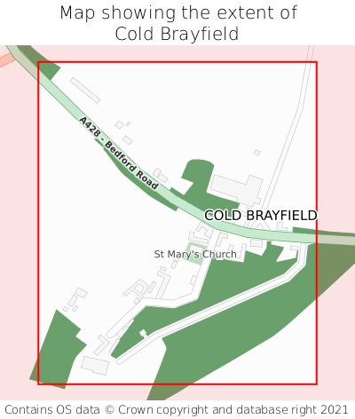 Map showing extent of Cold Brayfield as bounding box