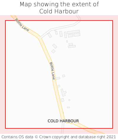 Map showing extent of Cold Harbour as bounding box