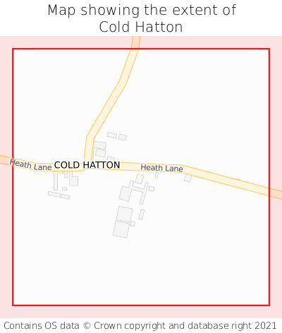 Map showing extent of Cold Hatton as bounding box