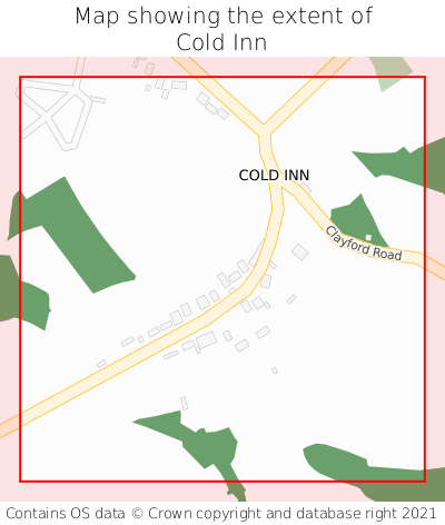Map showing extent of Cold Inn as bounding box