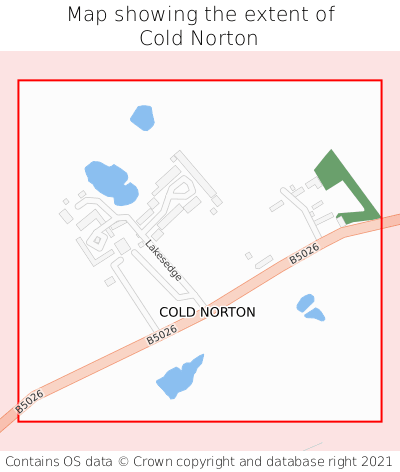 Map showing extent of Cold Norton as bounding box