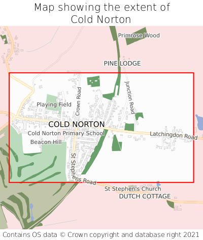 Map showing extent of Cold Norton as bounding box