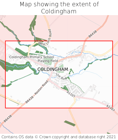 Map showing extent of Coldingham as bounding box