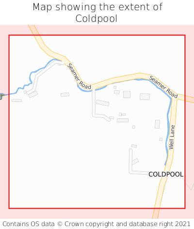 Map showing extent of Coldpool as bounding box