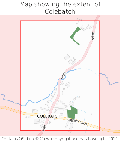 Map showing extent of Colebatch as bounding box