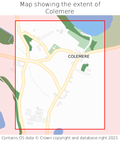 Map showing extent of Colemere as bounding box